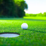 Golf ball on the lawn